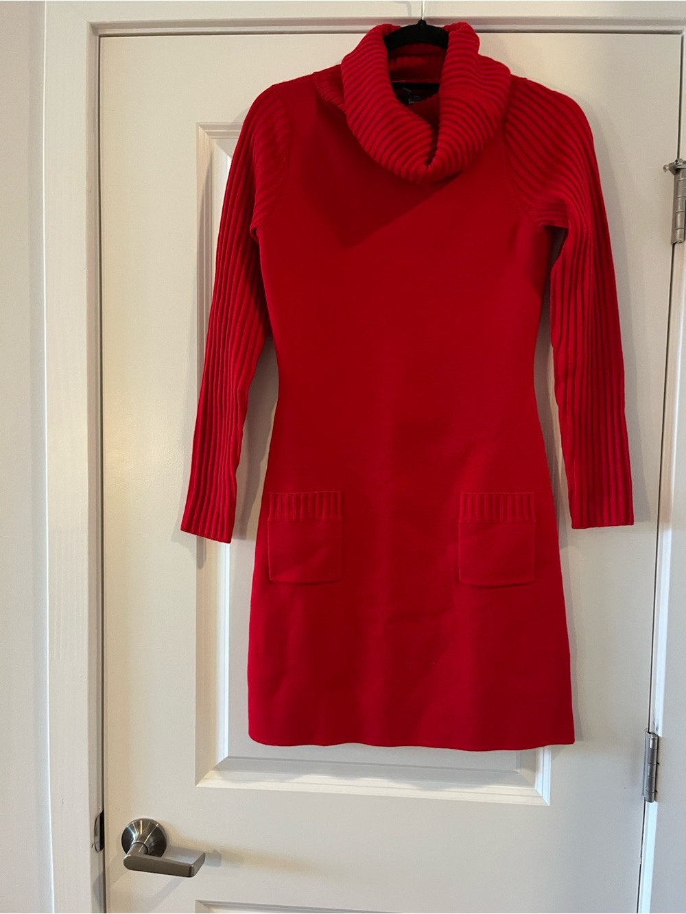 Per Se Red Cowl Neck Mini Dress
